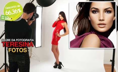 Um ensaio com produção! 66,36% de desconto em Ensaio Fotográfico com Maquiagem e Cabelo (em estúdio) + 100 fotos no CD. De R$ 550,00 por R$ 185,00 no Clube da Fotografia Teresina Fotos. Maior desconto e melhor oferta em compra coletiva em Teresina: Um ensaio com produção! 66,36% de desconto em Ensaio Fotográfico com Maquiagem e Cabelo (em estúdio) + 100 fotos no CD. De R$ 550,00 por R$ 185,00 no Clube da Fotografia Teresina Fotos.