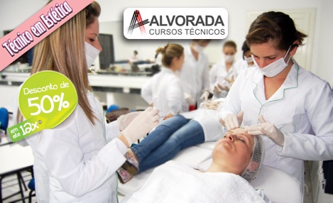 Garanta seu futuro profissional! 50% de desconto em Curso Técnico em Estética na Área da Beleza (completo: 1 ano e 6 meses). De R$ 3.600,00 por R$ 1.800,00 na Escola Técnica Alvorada. Maior desconto e melhor oferta em compra coletiva em Imperatriz: Garanta seu futuro profissional! 50% de desconto em Curso Técnico em Estética na Área da Beleza (completo: 1 ano e 6 meses). De R$ 3.600,00 por R$ 1.800,00 na Escola Técnica Alvorada.