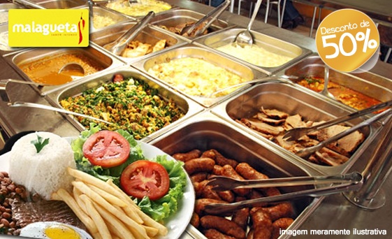 Almoço no capricho! 50% de desconto em Buffet individual sem balança (Self-service) . De R$ 33,90 por R$ 16,95 no Malagueta Sabor Intenso. Maior desconto e melhor oferta em compra coletiva em Imperatriz: Almoço no capricho! 50% de desconto em Buffet individual sem balança (Self-service) . De R$ 33,90 por R$ 16,95 no Malagueta Sabor Intenso.