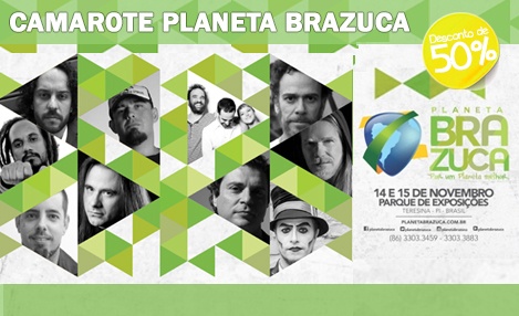 Muito Pop e Rock! 50% de desconto em 4 Passaportes para Camarote do Festival Planeta Brazuca, dias 14 e 15/11 no Parque de Exposições. De R$ 1.280,00 por R$ 640,00. Muito Pop e Rock! 50% de desconto em 4 Passaportes para Camarote do Festival Planeta Brazuca, dias 14 e 15/11 no Parque de Exposições. De R$ 1.280,00 por R$ 640,00.