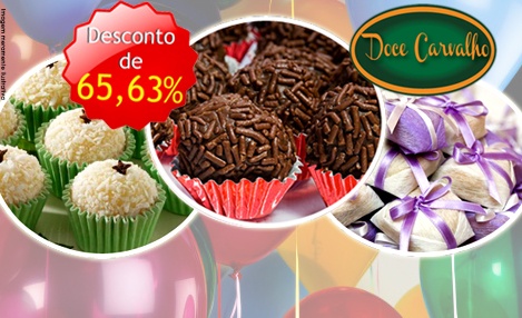 O melhor da festa! 65,63% de desconto em 50 docinhos - entre Brigadeiros, Bem-casados, Beijinhos. De R$ 25,50 por R$ 8,90 na Doce Carvalho Maior desconto e melhor oferta em compra coletiva em Recife: O melhor da festa! 65,63% de desconto em 50 docinhos - entre Brigadeiros, Bem-casados, Beijinhos. De R$ 25,50 por R$ 8,90 na Doce Carvalho