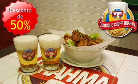 Encontro do Chopp perfeito e seu tira-gosto preferido! 50% de desconto em 02 Chopps Brahma + Porção de Frango à Passarinho. De R$ 29,90 por R$ 14,95 no Quiosque Chopp Brahma Maior desconto e melhor oferta em compra coletiva em Teresina: Encontro do Chopp perfeito e seu tira-gosto preferido! 50% de desconto em 02 Chopps Brahma + Porção de Frango à Passarinho. De R$ 29,90 por R$ 14,95 no Quiosque Chopp Brahma