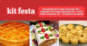 Delícias da Manu, Rocambole de Frango + Empadão de Frango + Torta Fofão + 20 Quiches de Queijo Delícias da Manu, Rocambole de Frango + Empadão de Frango + Torta Fofão + 20 Quiches de Queijo