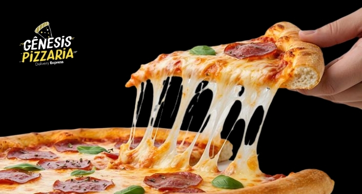 Gênesis Pizzaria, 1 Pizza GG (12 fatias) em diversos sabores na Gênesis Pizzaria Gênesis Pizzaria, 1 Pizza GG (12 fatias) em diversos sabores na Gênesis Pizzaria