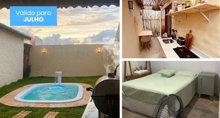 Cajuí Bangalôs na Praia, 3 Diárias no Bangalô Tia Tôca para até 4 pessoas