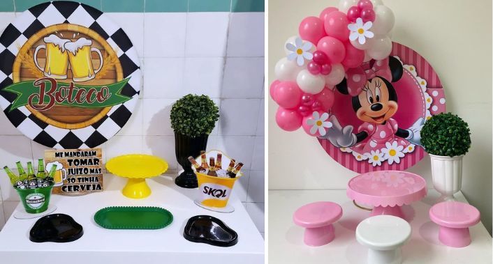 M&M Decorações, Kit Festa na mesa com diversos temas com a M&M Decorações