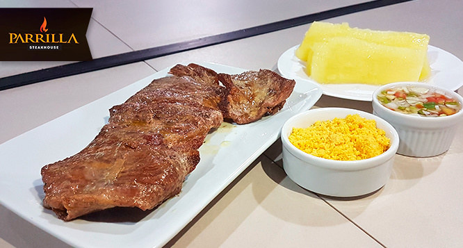 500g Carne de Sol Alcatra + Macaxeira + Vinagrete + Farofa no Parrilla 500g Carne de Sol Alcatra + Macaxeira + Vinagrete + Farofa no Parrilla