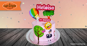 Café com Leite, 1 Bolo personalizado para 15 pessoas com topo simples na Café com Leite Café com Leite, 1 Bolo personalizado para 15 pessoas com topo simples na Café com Leite