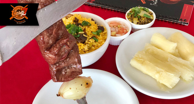 500g de Filé com acompanhamentos: Maria Isabel, macaxeira, vinagrete e paçoca 500g de Filé com acompanhamentos: Maria Isabel, macaxeira, vinagrete e paçoca