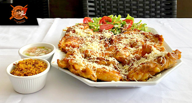 Frango Desossado com queijo ralado + Acompanhamentos na Casa 7 – Marquês Frango Desossado com queijo ralado + Acompanhamentos na Casa 7 – Marquês